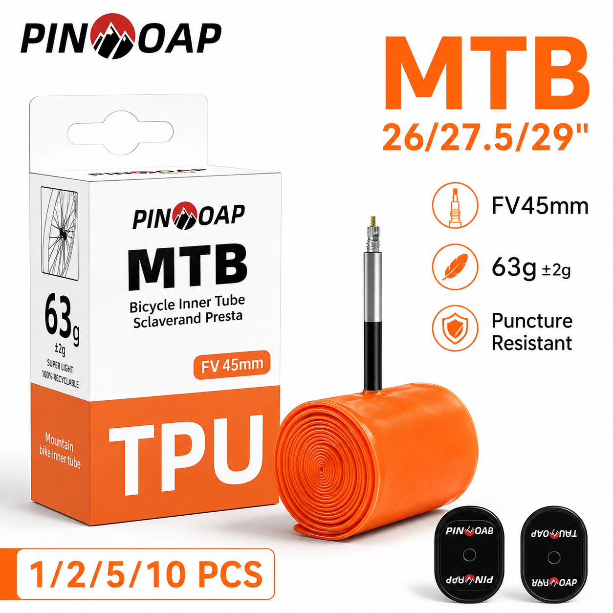 Mountain Biking Tube - PINMOAP 1/2/5/10PCS Mountain Bike Inner Tube