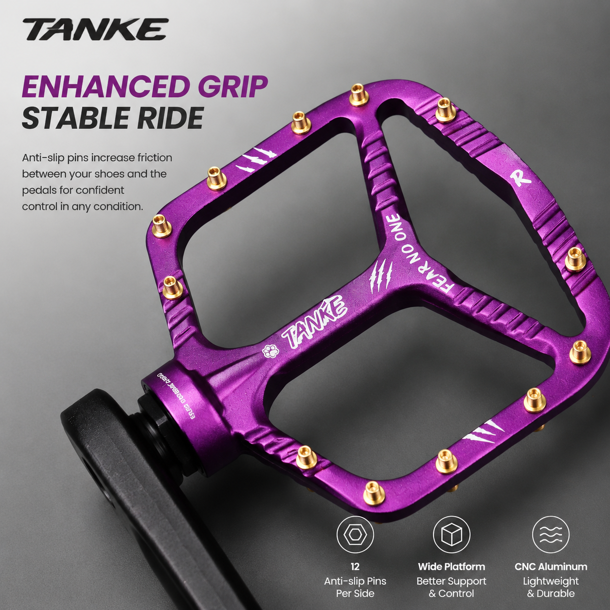 Pedal Platform Flat - TANKE MTB Pedals Aluminum Alloy Flat