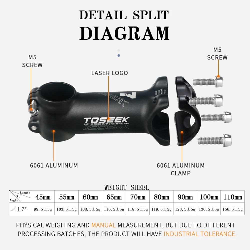 TOSEEK Ultralight Aluminum Bic - Handlebar Riser Stem 评论和价格