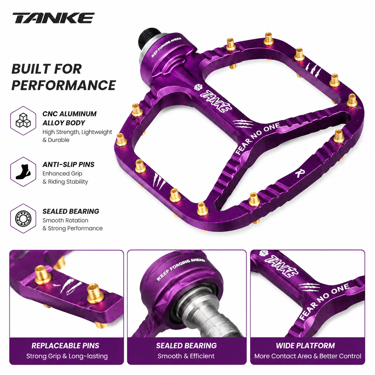 TANKE MTB Pedals Aluminum Allo - Pedal Platform Flat 评论和价格