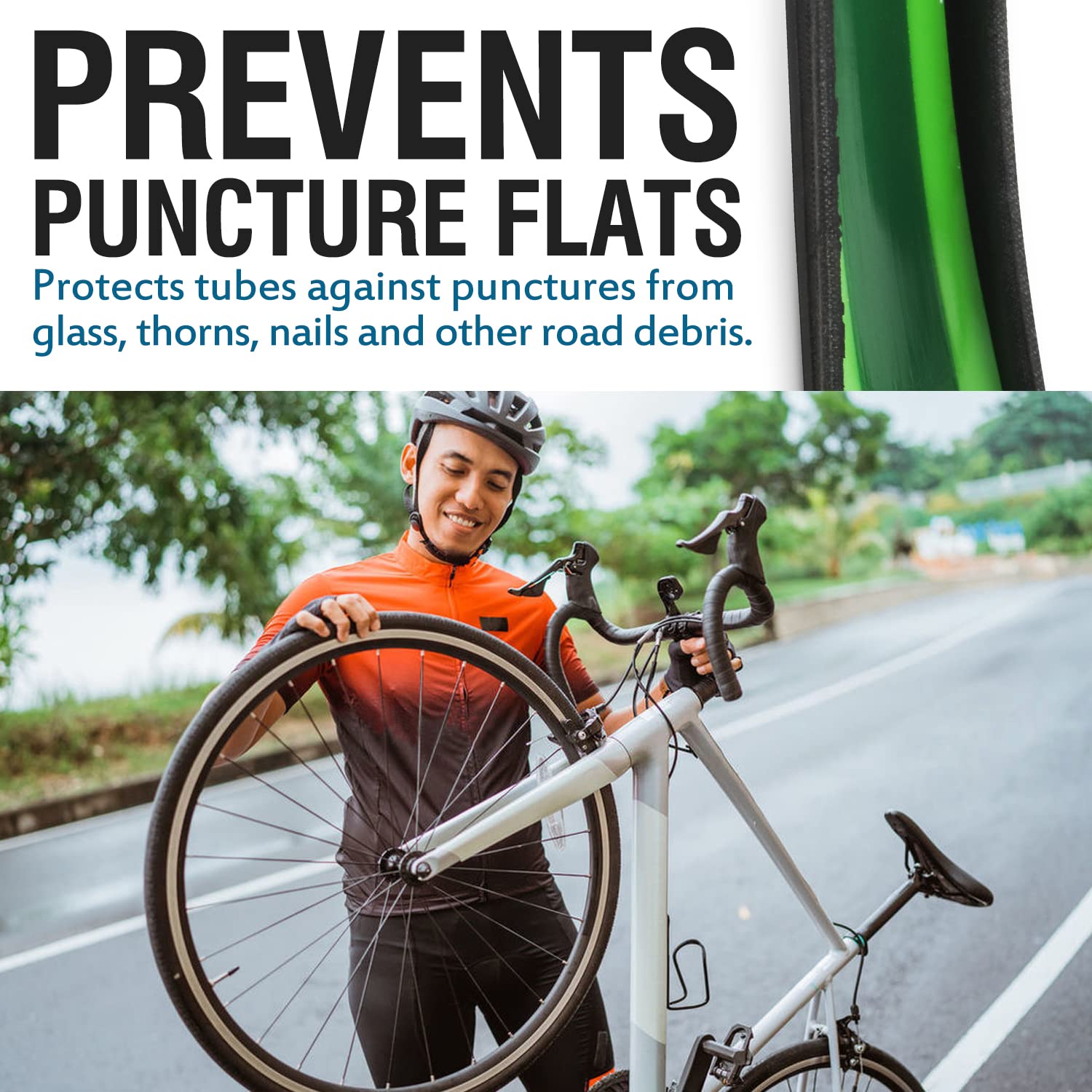 Bike Tire Liner-Help Prevent F - Mountain Biking Tube 评论和价格