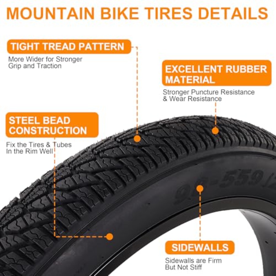 2-Pack 26x4.0 Fat Bike Tire, 2 - Mountain Biking Tube 评论和价格