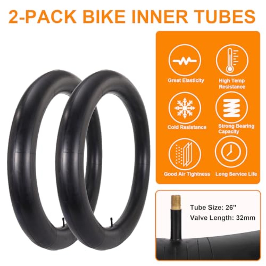 2-Pack 26x4.0 Fat Bike Tire, 2 - Mountain Biking Tube 评论和价格